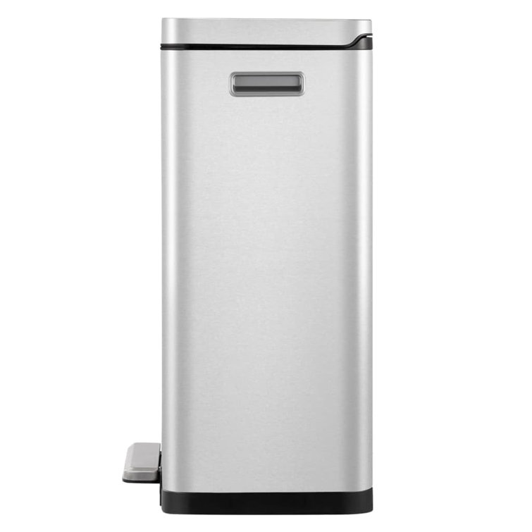 Rebrilliant Lazlo Eko Pedal Bin XCube 2 x 20L Matte Silver Wayfair.co.uk